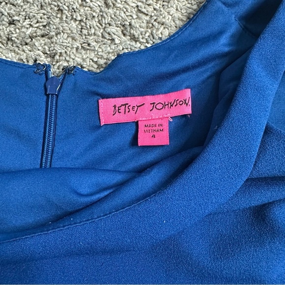 Betsey Johnson Scoop Neck Sleeveless Crepe Dress 4 Small Royal Blue knee length - Picture 4 of 10